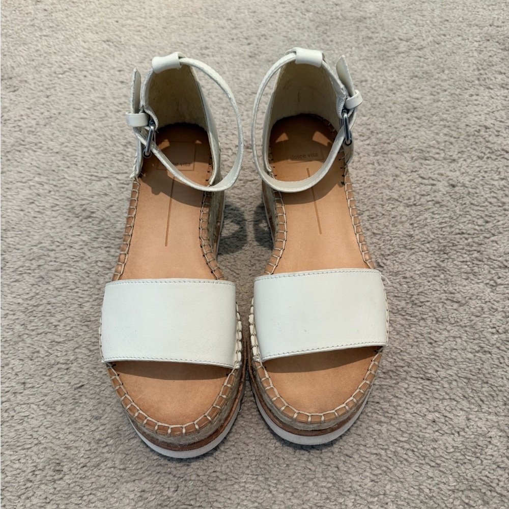 Dolce Vita Larita White Espadrille Sandal Size 8